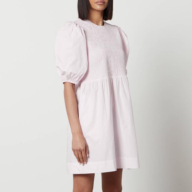 Ganni Organic Cotton-Poplin Mini Smock Dress - EU 40/UK 12 on Productcaster.