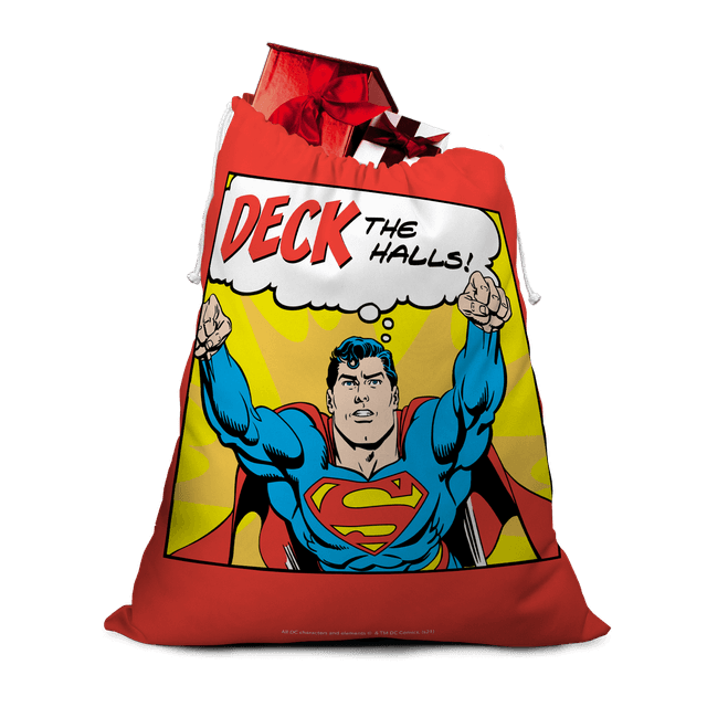 Superman Deck The Halls! Christmas Santa Sack on Productcaster.