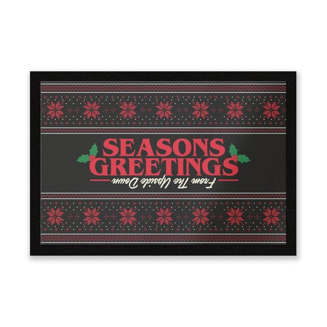 Stranger Things Seasons Greetings From The Upside Down Entrance Mat on Productcaster.