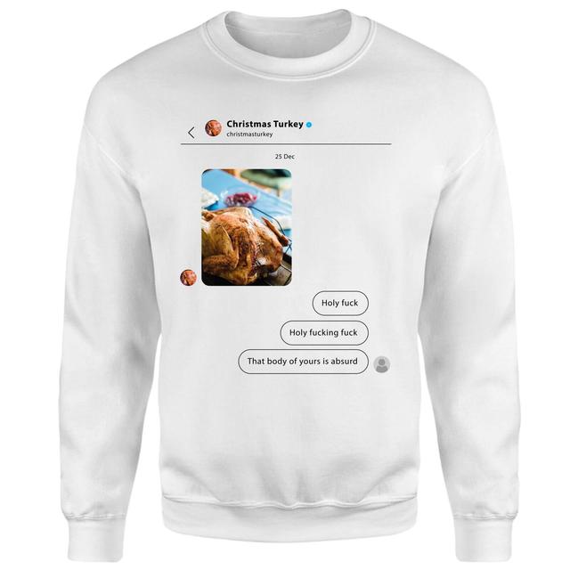 Christmas Turkey Messages Christmas Jumper - White - L - Weiß on Productcaster.