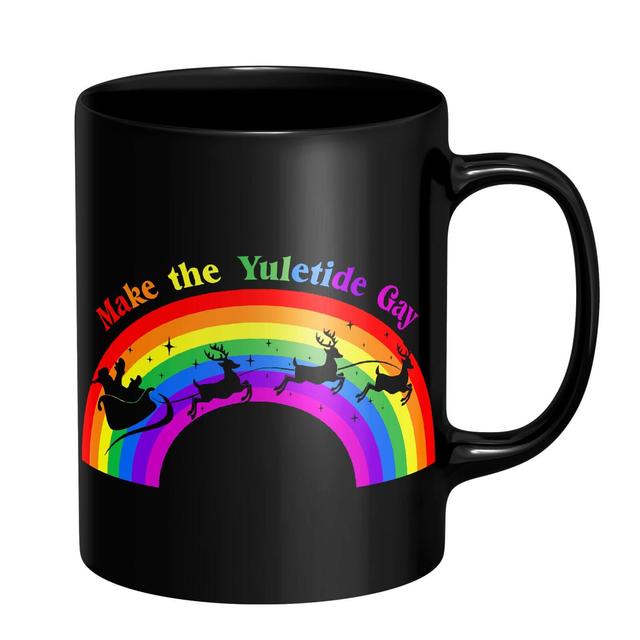 Make The Yuletide Gay Mug - Black Schwarz on Productcaster.