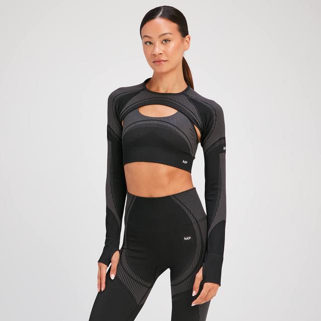 MP Női Tempo Ultra Seamless Hosszú Ujjú Crop Top - Fekete - XS on Productcaster.