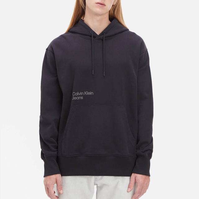 Calvin Klein Jeans Blurred Coloured Address Cotton-Blend Hoodie - M on Productcaster.