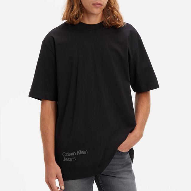 Calvin Klein Jeans Blurred Coloured Address Cotton T-Shirt - M on Productcaster.