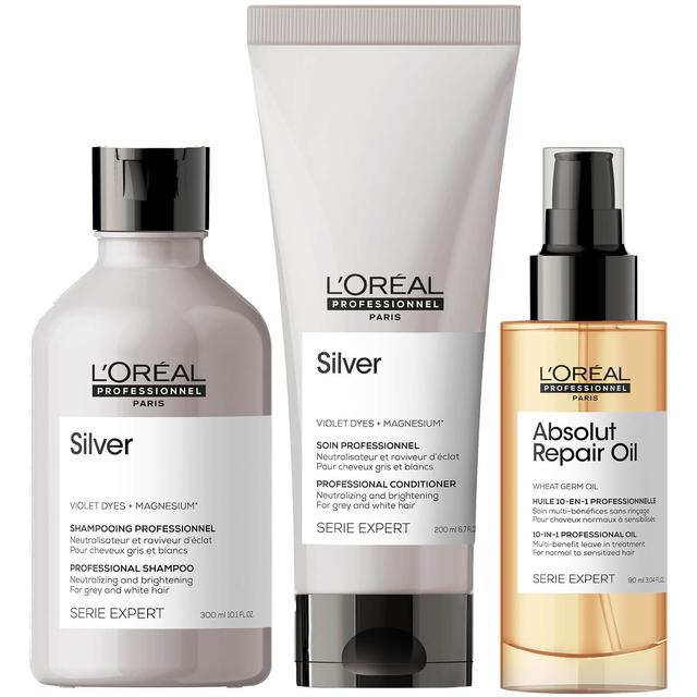 L'Oréal Professionnel Silver Shampoo, Conditioner and Oil Trio on Productcaster.