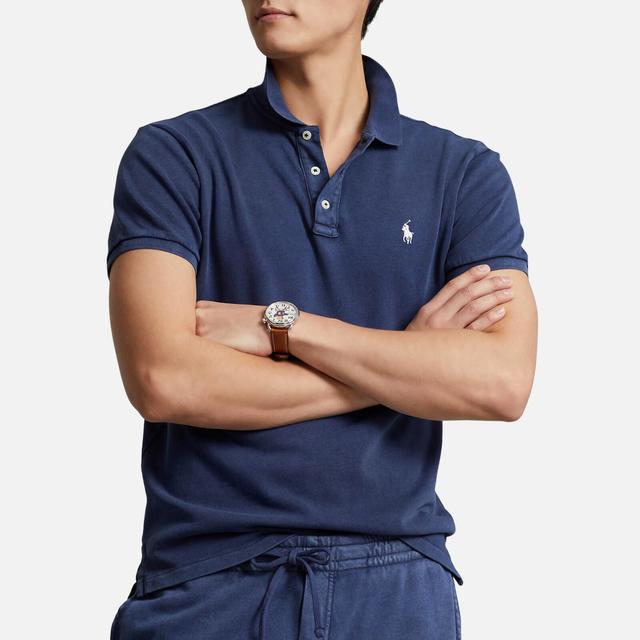 Polo Ralph Lauren Custom-Slim-Fit Poloshirt aus Spa-Terry - Newport Navy - M on Productcaster.