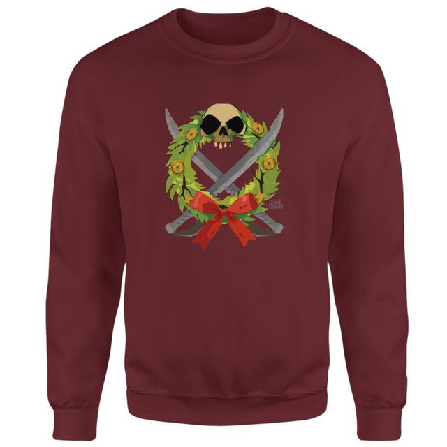 Sea of Thieves Pirate Wreath Sweatshirt - Burgundy - M - Bordeauxrot on Productcaster.