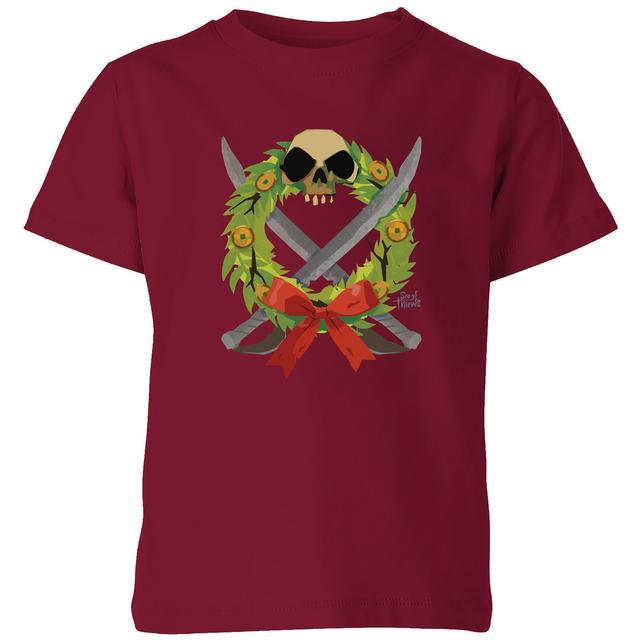 Sea of Thieves Pirate Wreath Kids' T-Shirt - Burgundy - 11-12 años - Borgoña on Productcaster.