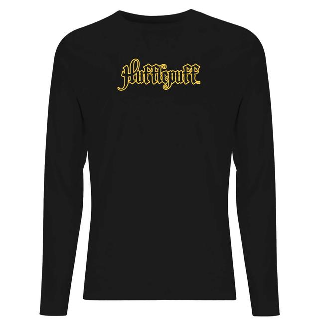 Camiseta de manga larga unisex Hufflepuff Script de Harry Potter - Negro - XL - Negro on Productcaster.