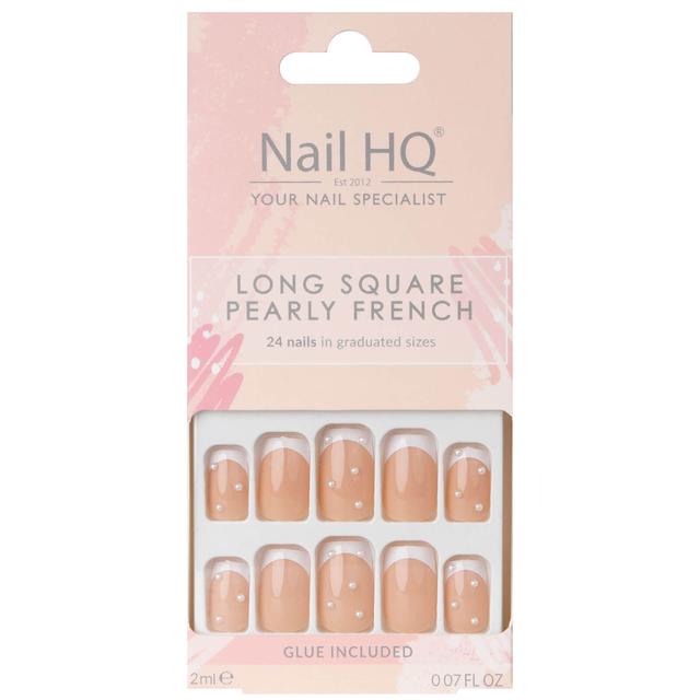 Nail HQ Long Square Pearly French Nails on Productcaster.