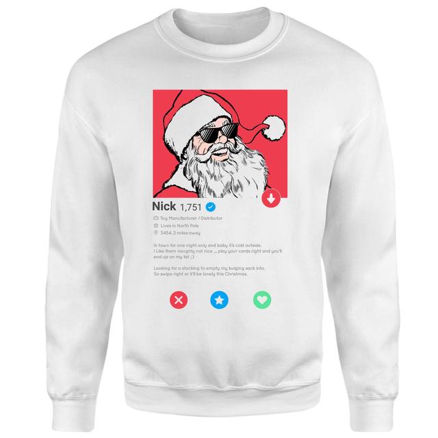 Santa Dating Profile NSFW Sweatshirt - White - XL - Weiß on Productcaster.