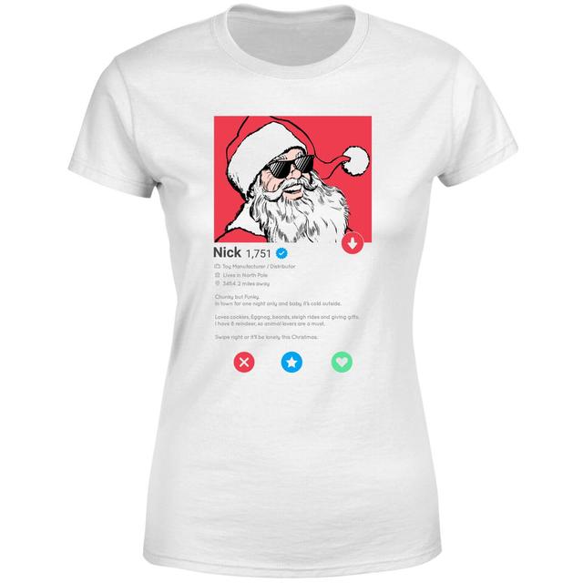 Santa Dating Profile Women's T-Shirt - White - XL - White on Productcaster.