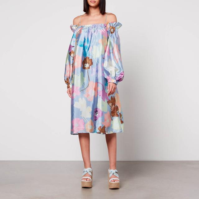 Stine Goya Floral-Print Satin Dress - L on Productcaster.