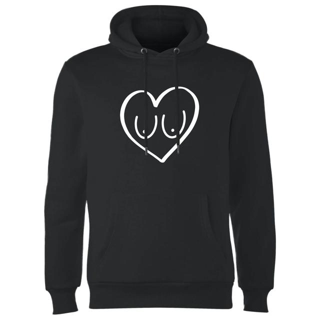 Breast Heart Hoodie - Black - XL - Schwarz on Productcaster.