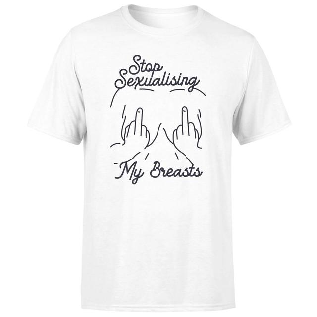 Stop Sexualising My Breasts Men's T-Shirt - White - L - Weiß on Productcaster.