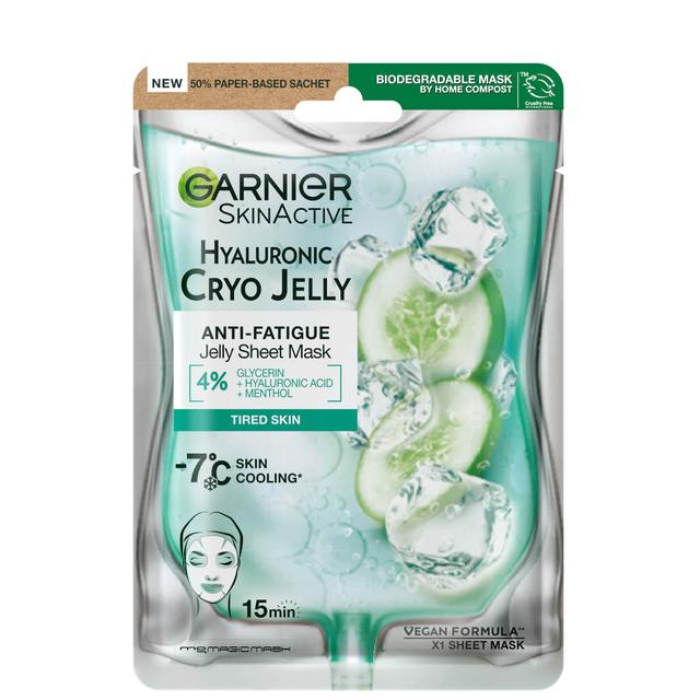 Garnier Anti-Fatigue Hyaluronic Acid and Icy Cucumber Cryo Jelly Face Mask 27g on Productcaster.