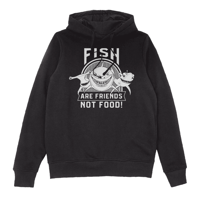 Finding Nemo Fish Are Friends Not Food Kids' Hoodie - Black - 3-4 Years - Black on Productcaster.