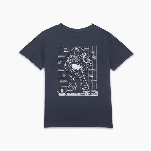 Toy Story Buzz Lightyear Schematic Kids' T-Shirt - Navy - 9-10 Years - Navy on Productcaster.