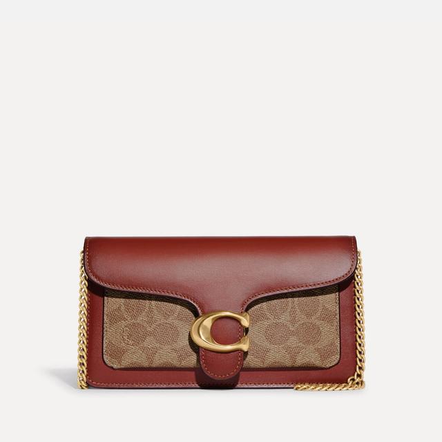 Coach Coated Canvas Signature Tabby Chain Clutch Bag Brown on Productcaster.