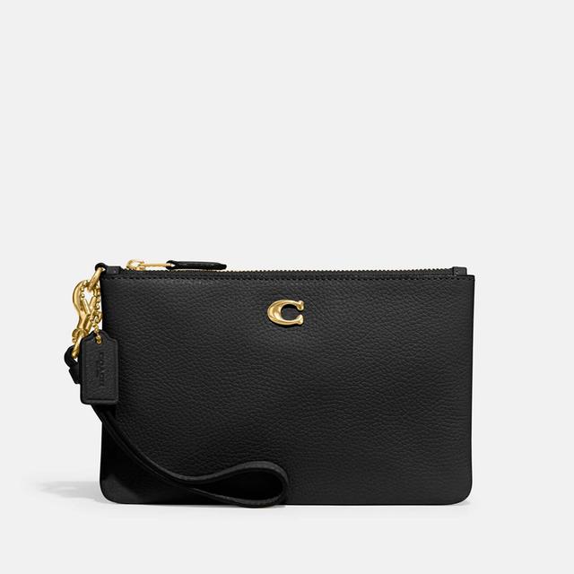 Coach Polished Leather Small Wristlet Purse Black on Productcaster.