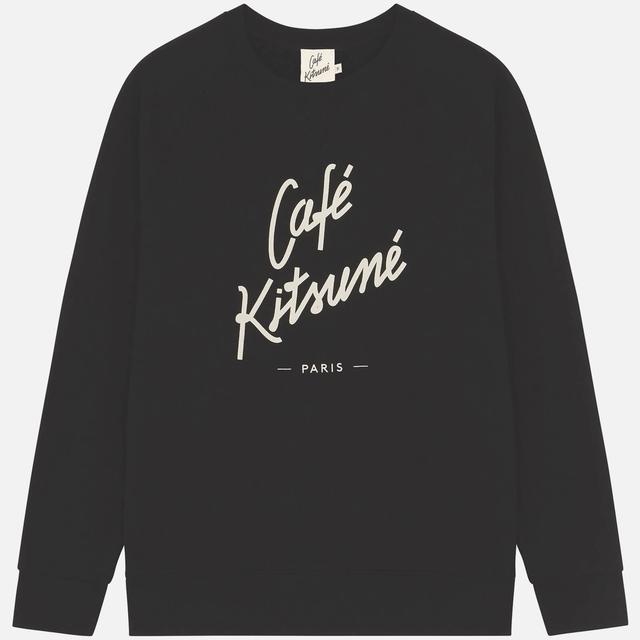 Café Kitsuné Logo-Print Cotton-Jersey Sweatshirt - L on Productcaster.