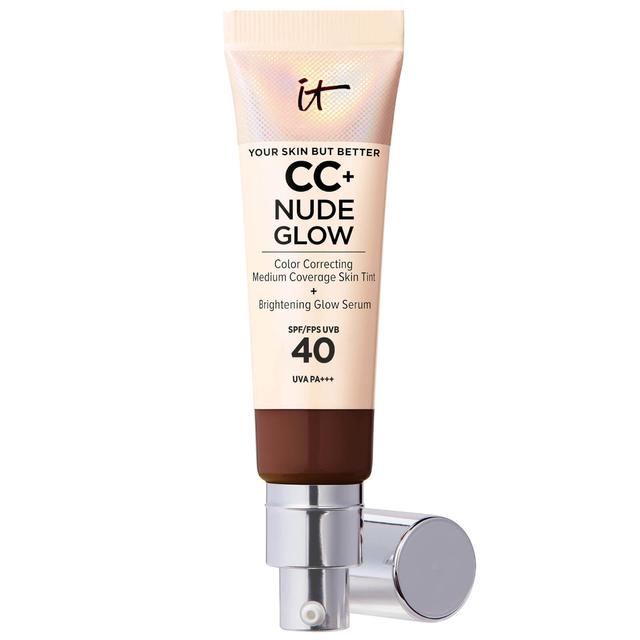 IT Cosmetics CC+ and Nude Glow Lightweight Foundation and Glow Serum with SPF40 32ml (Various Shades) - Deep on Productcaster.