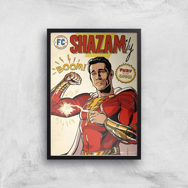 Shazam! Fury of the Gods Shazamily Giclee Art Print - A2 - Svart ram on Productcaster.