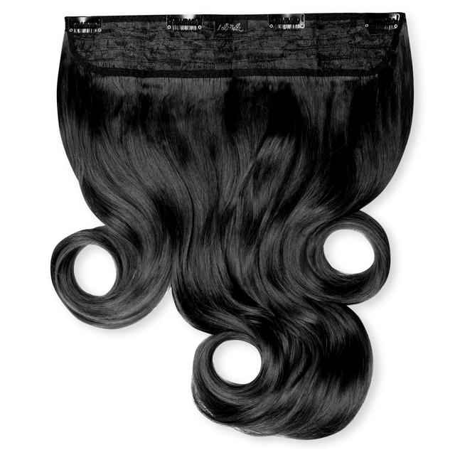 LullaBellz Thick 16 1-Piece Curly Clip in Hair Extensions (Various Colours) - Jet Black on Productcaster.