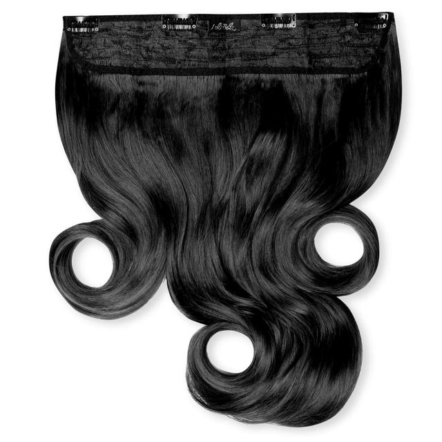 LullaBellz Thick 16 1-Piece Curly Clip in Hair Extensions (Various Colours) - Natural Black on Productcaster.