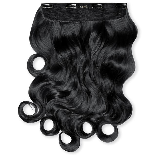 LullaBellz Thick 20 1-Piece Curly Clip in Hair Extensions (Various Colours) - Jet Black on Productcaster.