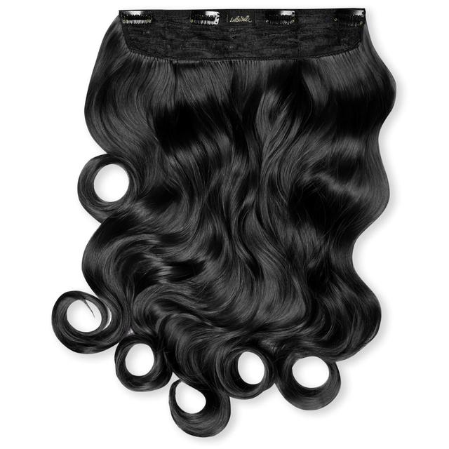 LullaBellz Thick 20 1-Piece Curly Clip in Hair Extensions (Various Colours) - Natural Black on Productcaster.