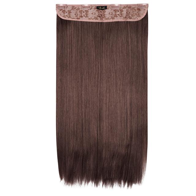 LullaBellz Thick 24 1-Piece Straight Clip in Hair Extensions (Various Colours) - Chestnut on Productcaster.