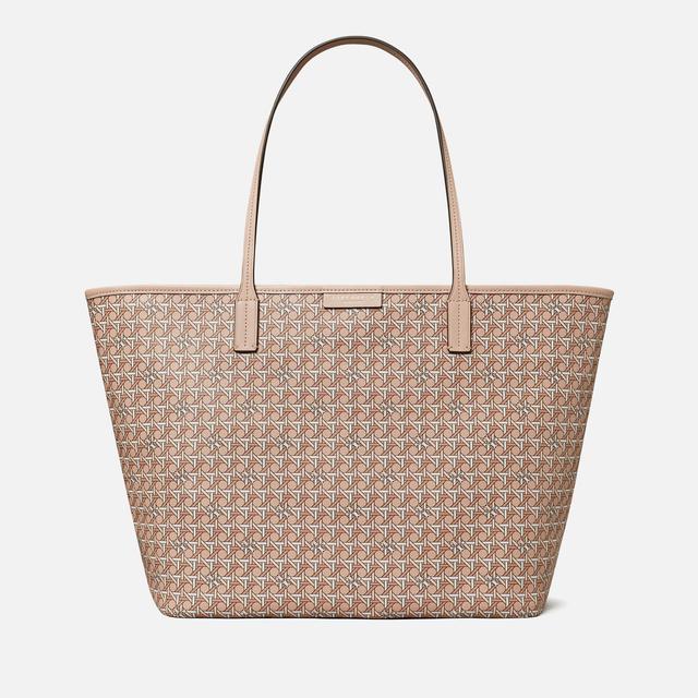 Tory Burch Ever-Ready Monogram Coated-Canvas Tote Bag Pink on Productcaster.