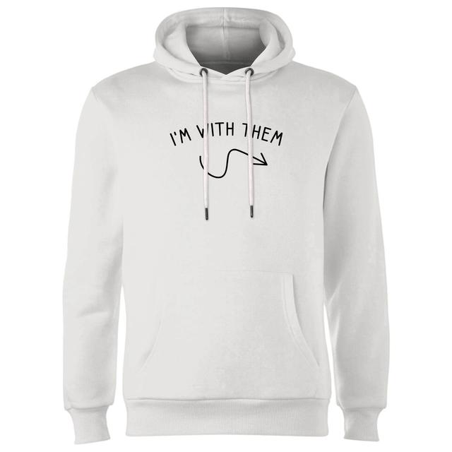 I'm With Them Left Pointer Hoodie - White - S - White on Productcaster.