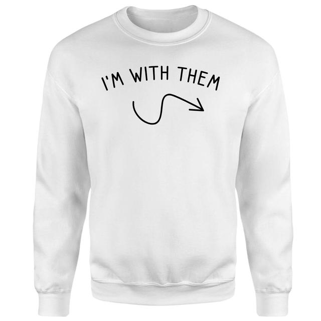 I'm With Them Left Pointer Sweatshirt - White - L - Weiß on Productcaster.