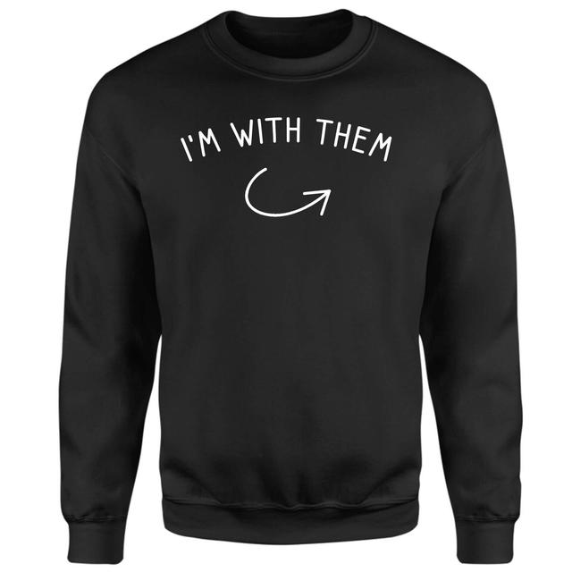 Couples I'm With Them Left Pointer Sweatshirt - Black - XS - Black on Productcaster.