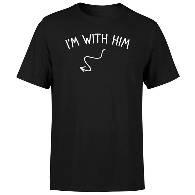 Couples I'm With Him Right Pointer Men's T-Shirt - Black - XXL - Black on Productcaster.