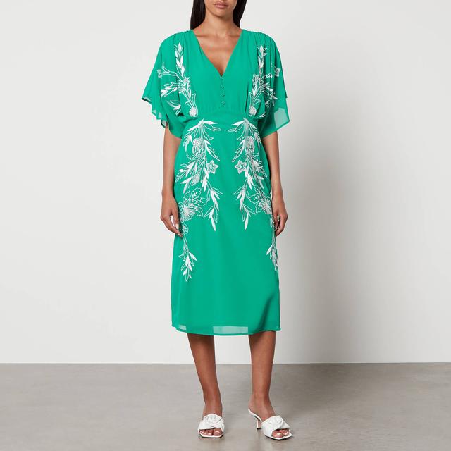 Hope & Ivy The Frances Embroidered Chiffon Dress - UK 12 on Productcaster.