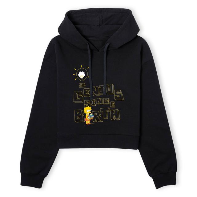 The Simpsons Genius Since Birth Women's Cropped Hoodie - Black - XS - Nero on Productcaster.