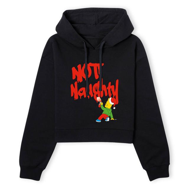 The Simpsons Bart Not Naughty Women's Cropped Hoodie - Black - XS - Schwarz on Productcaster.