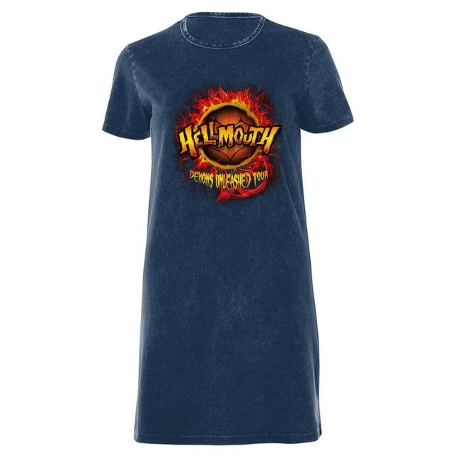 Buffy The Vampire Slayer Hellmouth Tour Women's T-Shirt Dress - Navy Acid Wash - XXL - Navy Acid Wash on Productcaster.