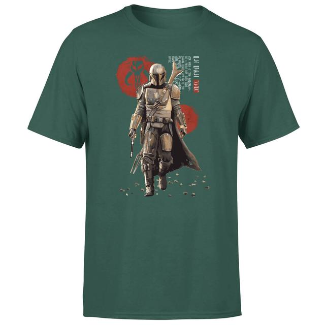 Star Wars The Mandalorian Mando'a Script Men's T-Shirt - Green - XS on Productcaster.