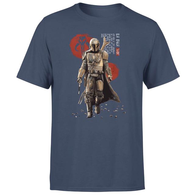 Star Wars The Mandalorian Mando'a Script Men's T-Shirt - Navy - XXL on Productcaster.