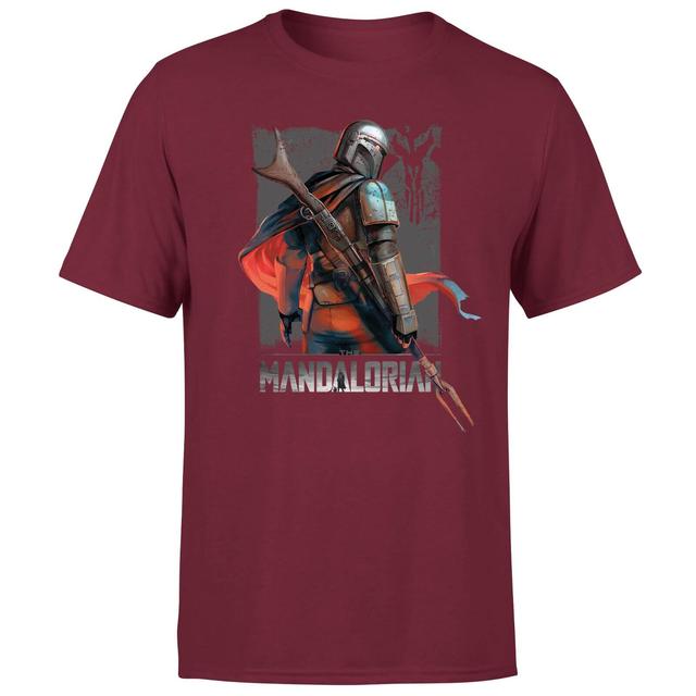 Star Wars The Mandalorian Colour Edit Men's T-Shirt - Burgundy - XXL on Productcaster.