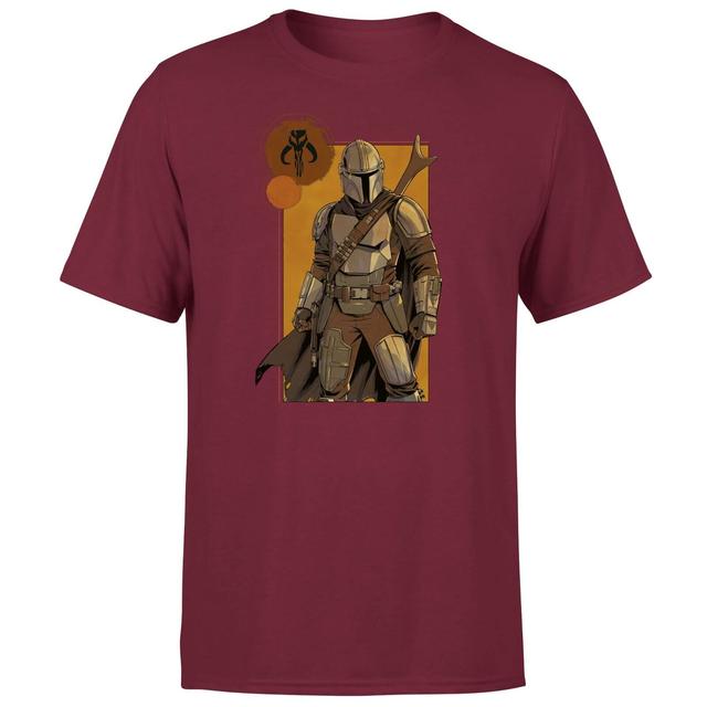 Star Wars The Mandalorian Composition Men's T-Shirt - Burgundy - L on Productcaster.