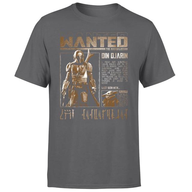 Star Wars The Mandalorian Wanted Men's T-Shirt - Charcoal - S on Productcaster.