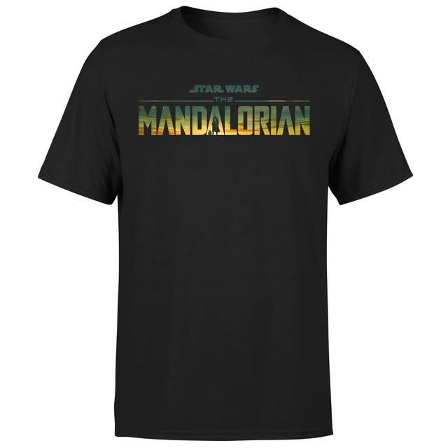 Star Wars The Mandalorian Sunset Logo Men's T-Shirt - Black - S on Productcaster.