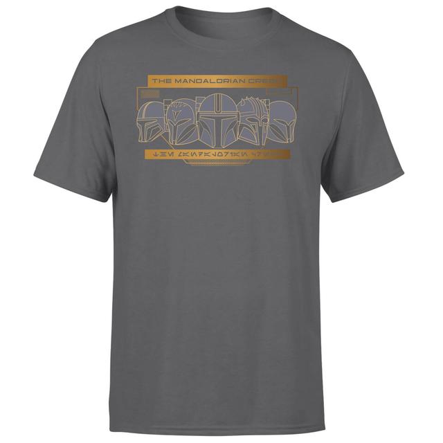 Star Wars The Mandalorian Creed Men's T-Shirt - Charcoal - XS on Productcaster.