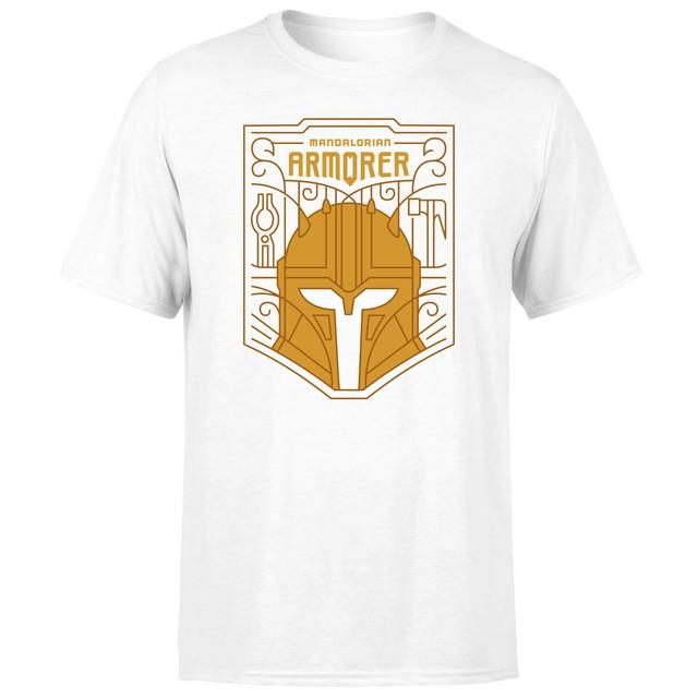 Star Wars The Mandalorian The Armorer Badge Men's T-Shirt - White - XL on Productcaster.