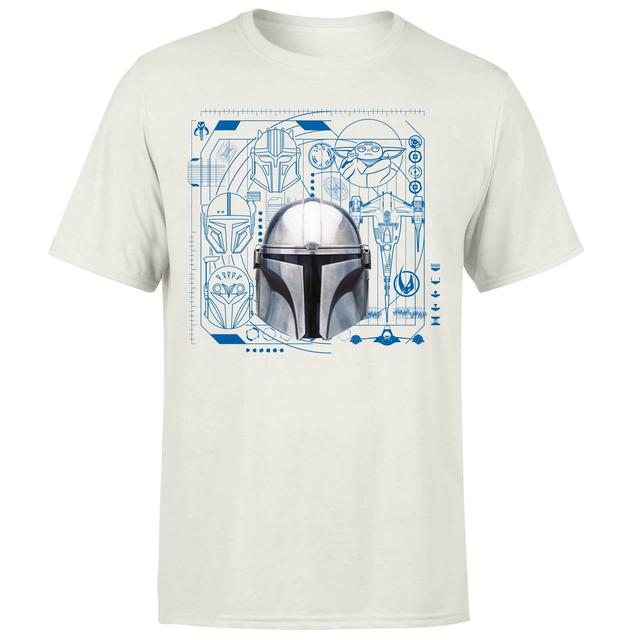 Star Wars The Mandalorian Schematics Men's T-Shirt - Cream - XL on Productcaster.